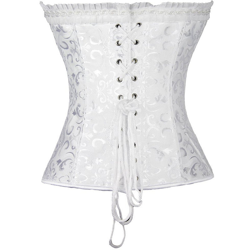 Black Button-Front Jacquard Corset Top, alternate view 4