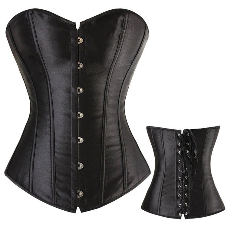 Black Leather-Look Lace-Up Corset Top, alternate view 9