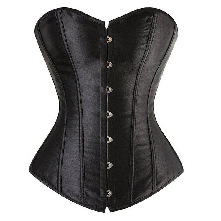Black Leather-Look Lace-Up Corset Top