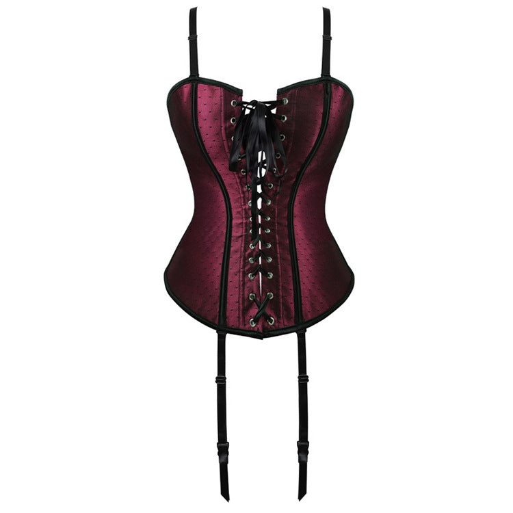 Burgundy Lace-Up Corset Top, alternate view 5
