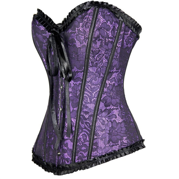 Red Lace Ruffle Corset Top, alternate view 4
