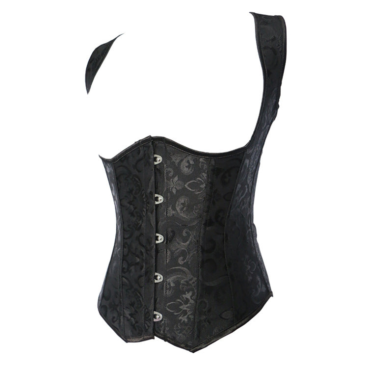 Black Halter Button Corset Top, alternate view 2