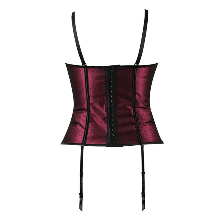 Burgundy Lace-Up Corset Top, alternate view 3