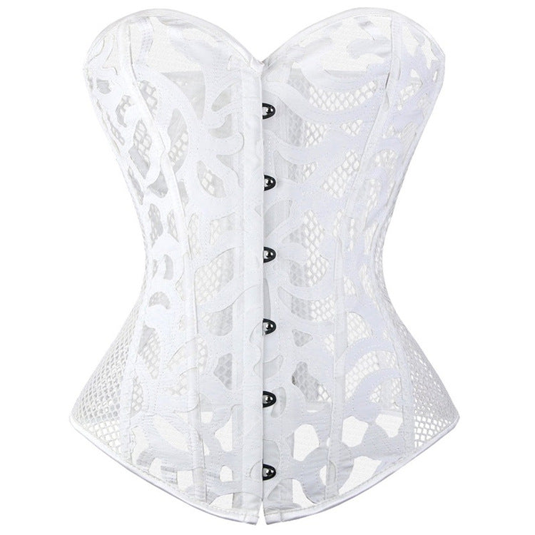 Black Mesh Lace-Up Corset Top, alternate view 5