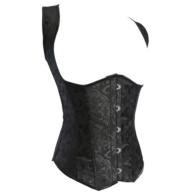 Black Halter Button Corset Top, alternate view 3