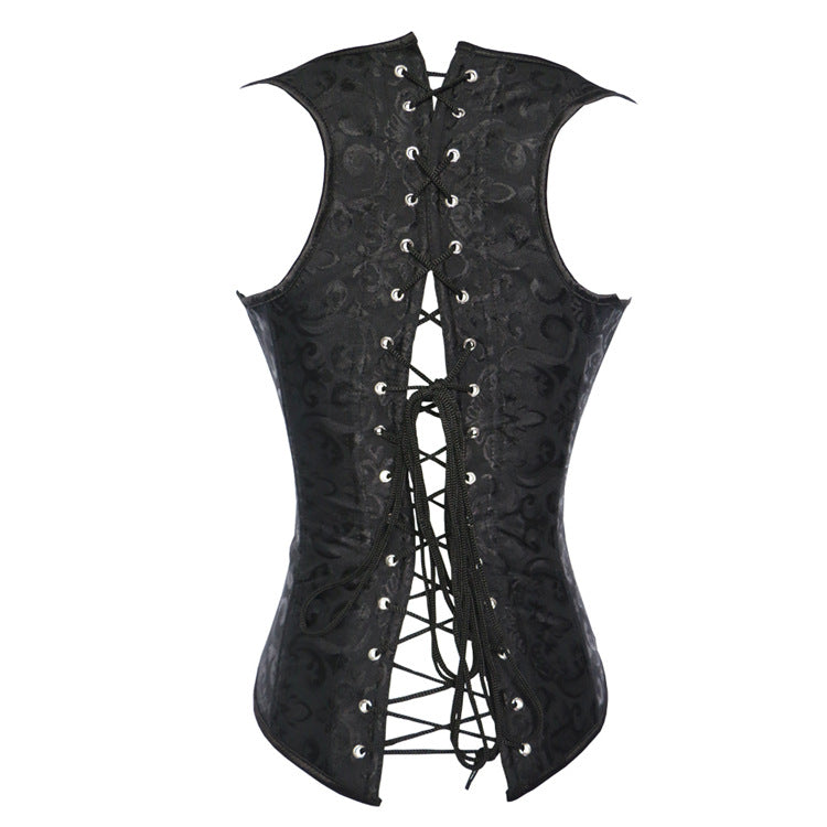 Black Halter Button Corset Top, alternate view 4