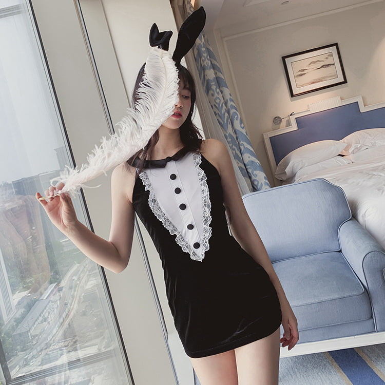 Costume Edit Bunny Costume Lingerie Set - Back View