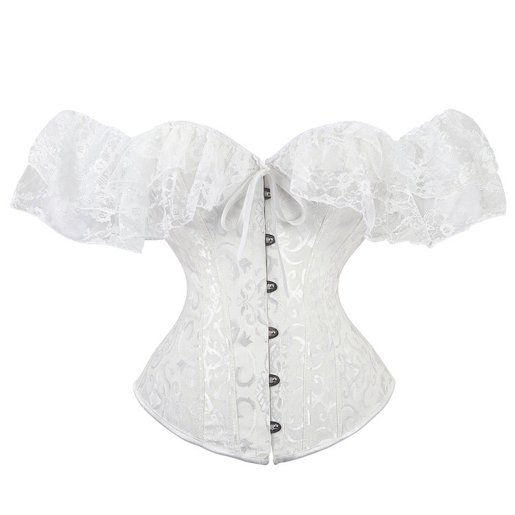 Black Lace Off-Shoulder Corset Top, alternate view 2