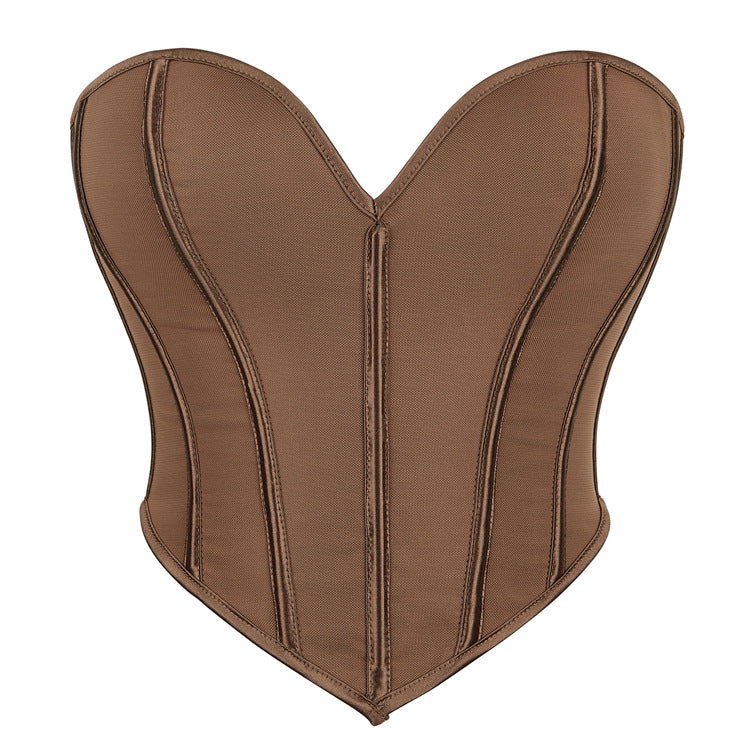 Black Faux-Leather Strapless Corset Top, alternate view 2