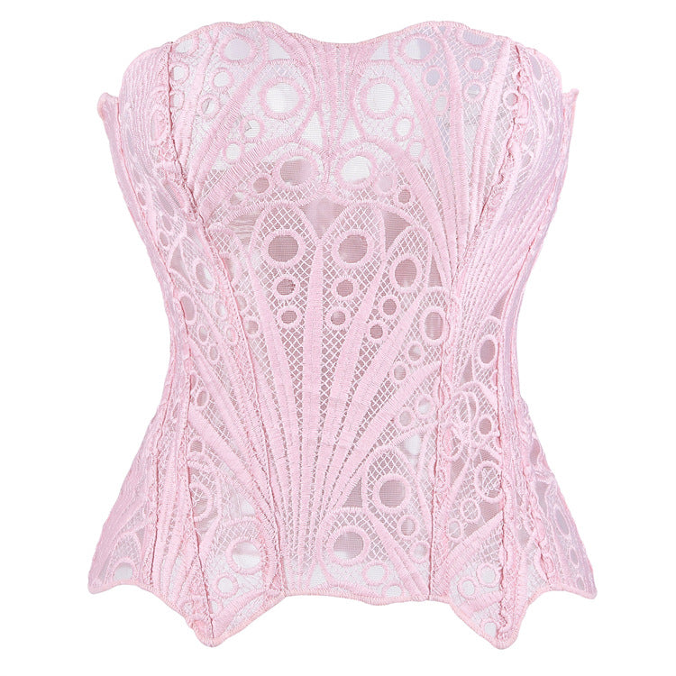 Black Sheer Eyelet Corset Top, alternate view 11