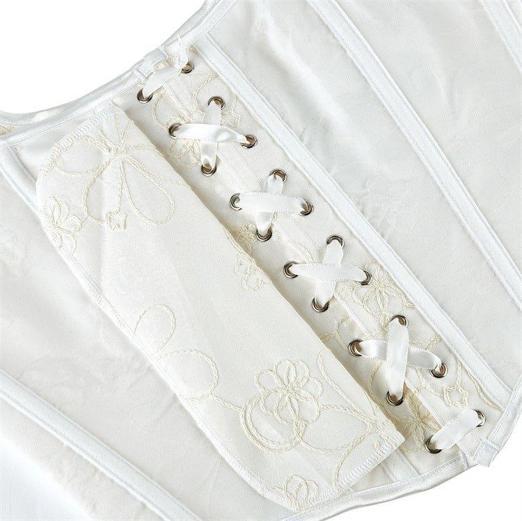 White Tie-Strap Lace-Up Corset Top, alternate view 4