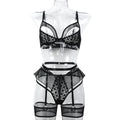 Pink Lace Four-Piece Lingerie Set - Secret Hour lingerie