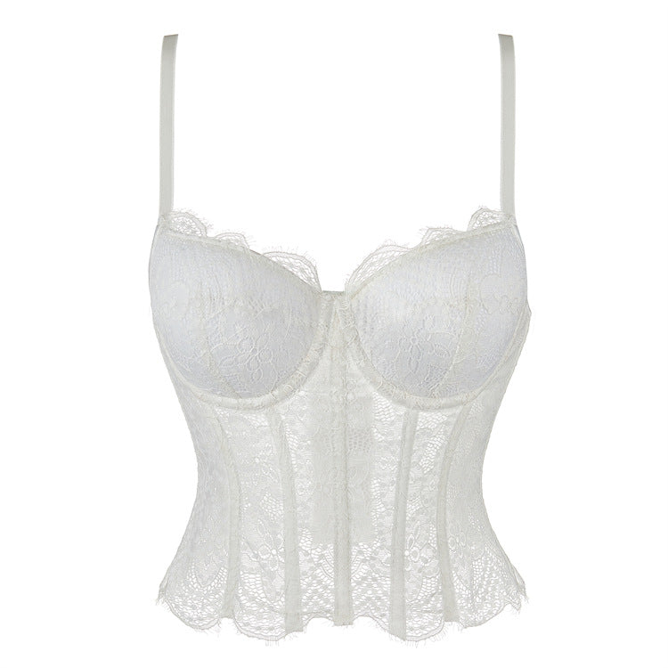 White Lace Bustier Top