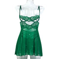 Cutout chemise nightdress in green and black color options - alternate view