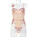 Apricot Butterfly Teddy Bodysuit - Styled View