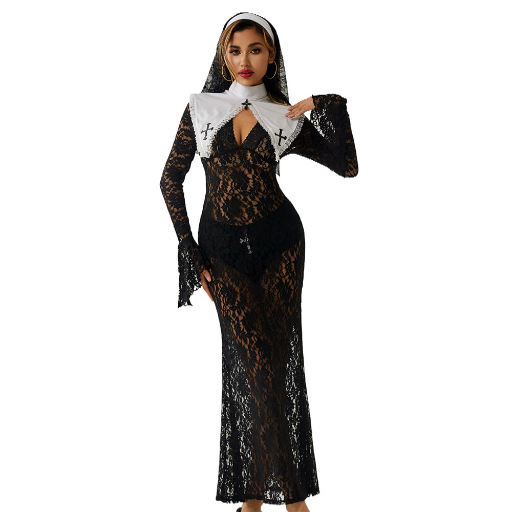 Evening Edit Uniform-Inspired Costume Lingerie Set - Back View