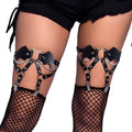 European and American cross-border leather fun leg ring garter belt halloween demon girl leg ring jewelry Spice girl thigh collar