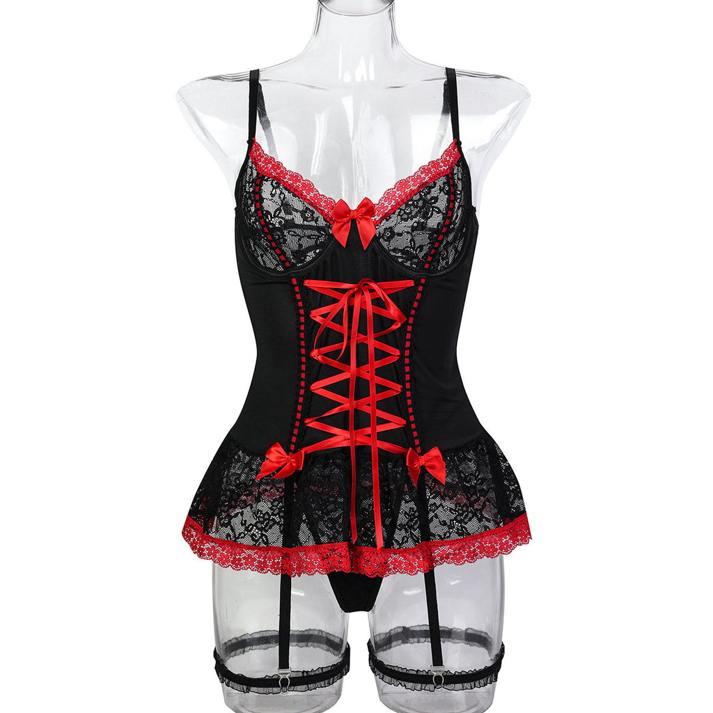 Lace Floral Lace Lingerie Set - Alternate View