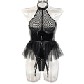 Neon Green Sheer Mesh Teddy Bodysuit - Alternate View