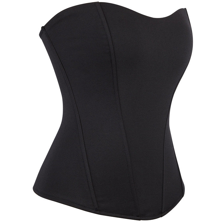 Black Smooth Strapless Corset Top, alternate view 3