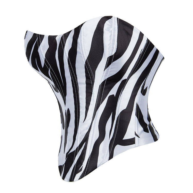 Zebra Print Strapless Corset Top, alternate view 2