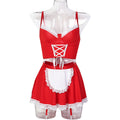 Red Lace Four-Piece Lingerie Set - Secret Hour lingerie