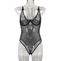 Polka Dot Mesh Teddy Bodysuit - Alternate View