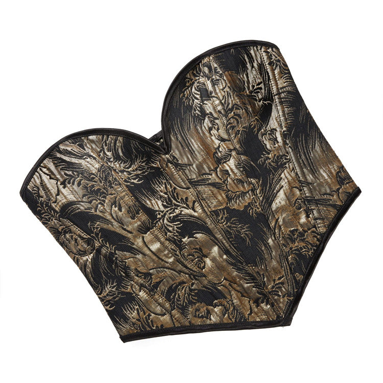 Black Gold Floral Tapestry Corset Top, alternate view 3