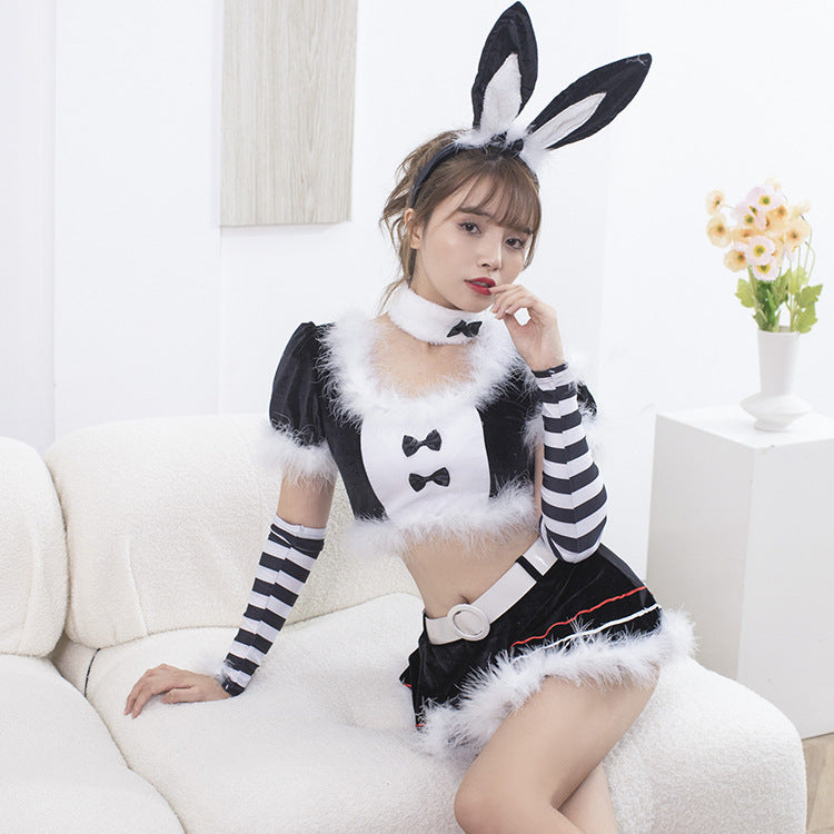 After Dark Style Uniform-Inspired Costume Lingerie Set - Alternate View
