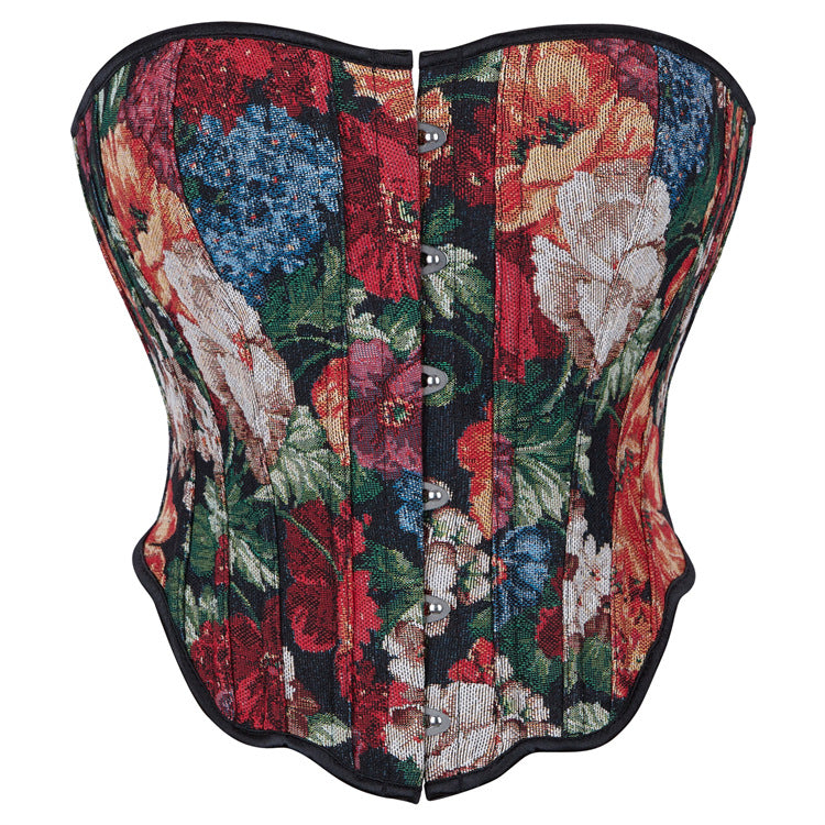 Multicolor Floral Strapless Corset Top