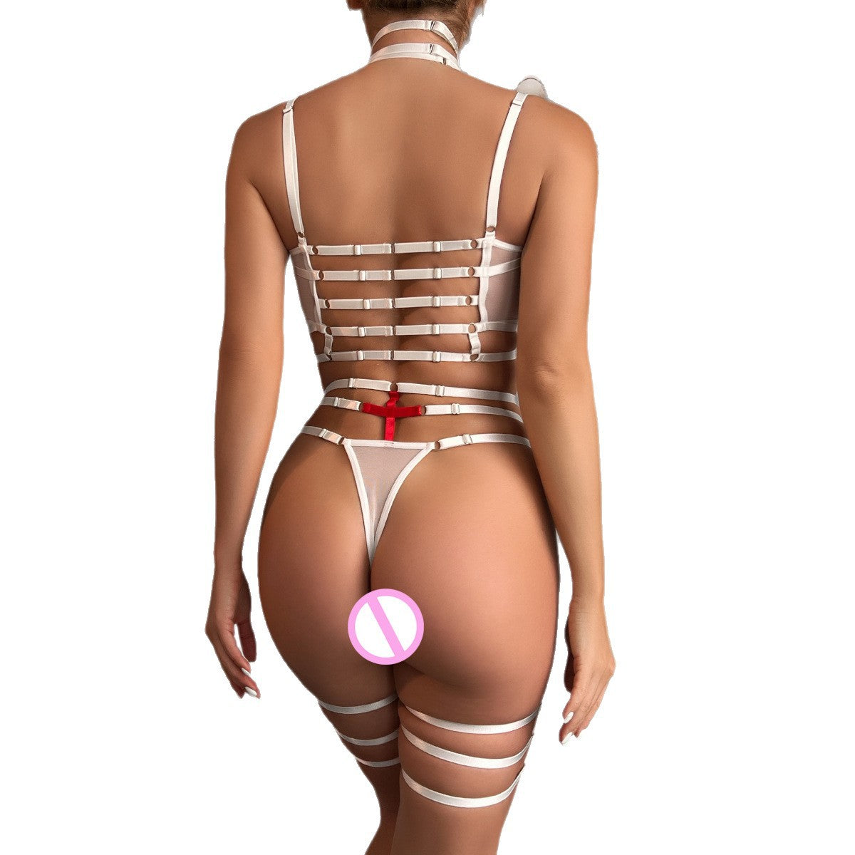 Strappy Three-Piece Lingerie Set - Secret Hour lingerie