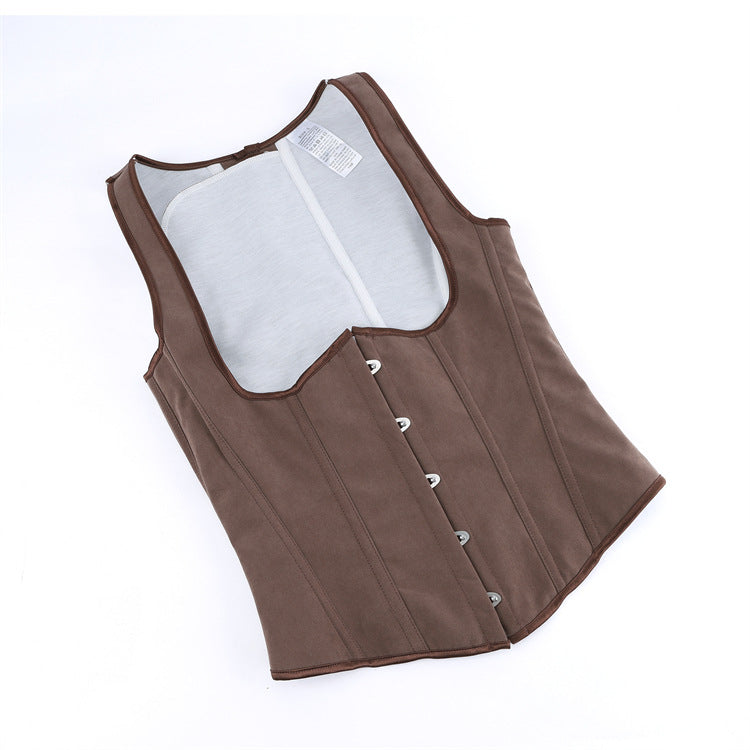 Brown Front-Closure Corset Top, alternate view 5