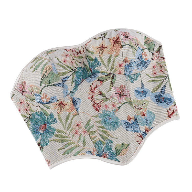 Pastel Floral Strapless Corset Top, alternate view 5
