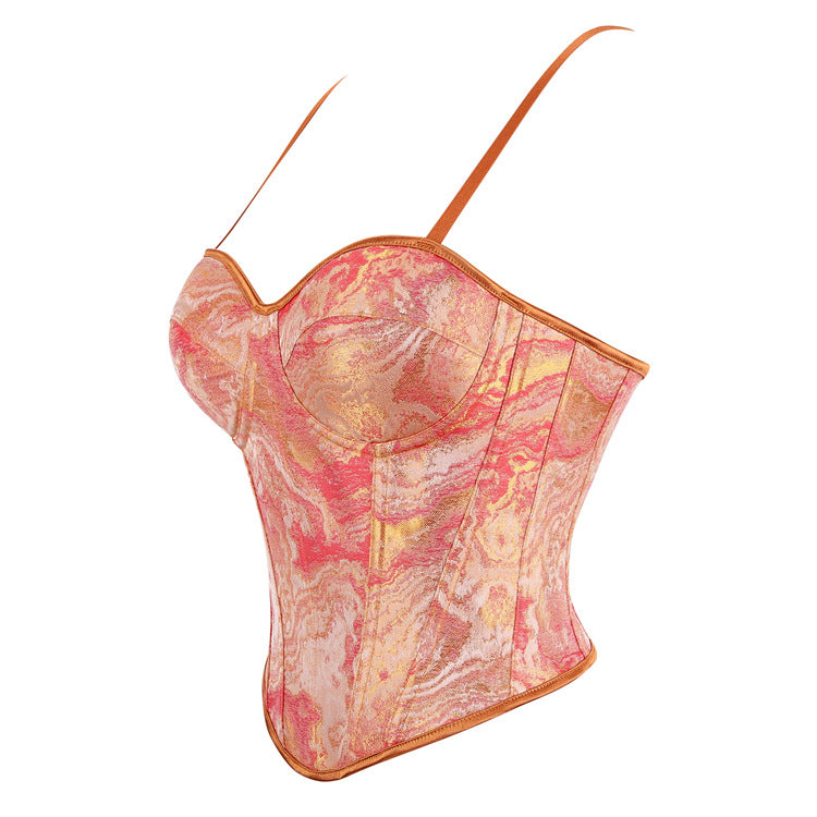 Coral Paisley Corset Top, alternate view 2