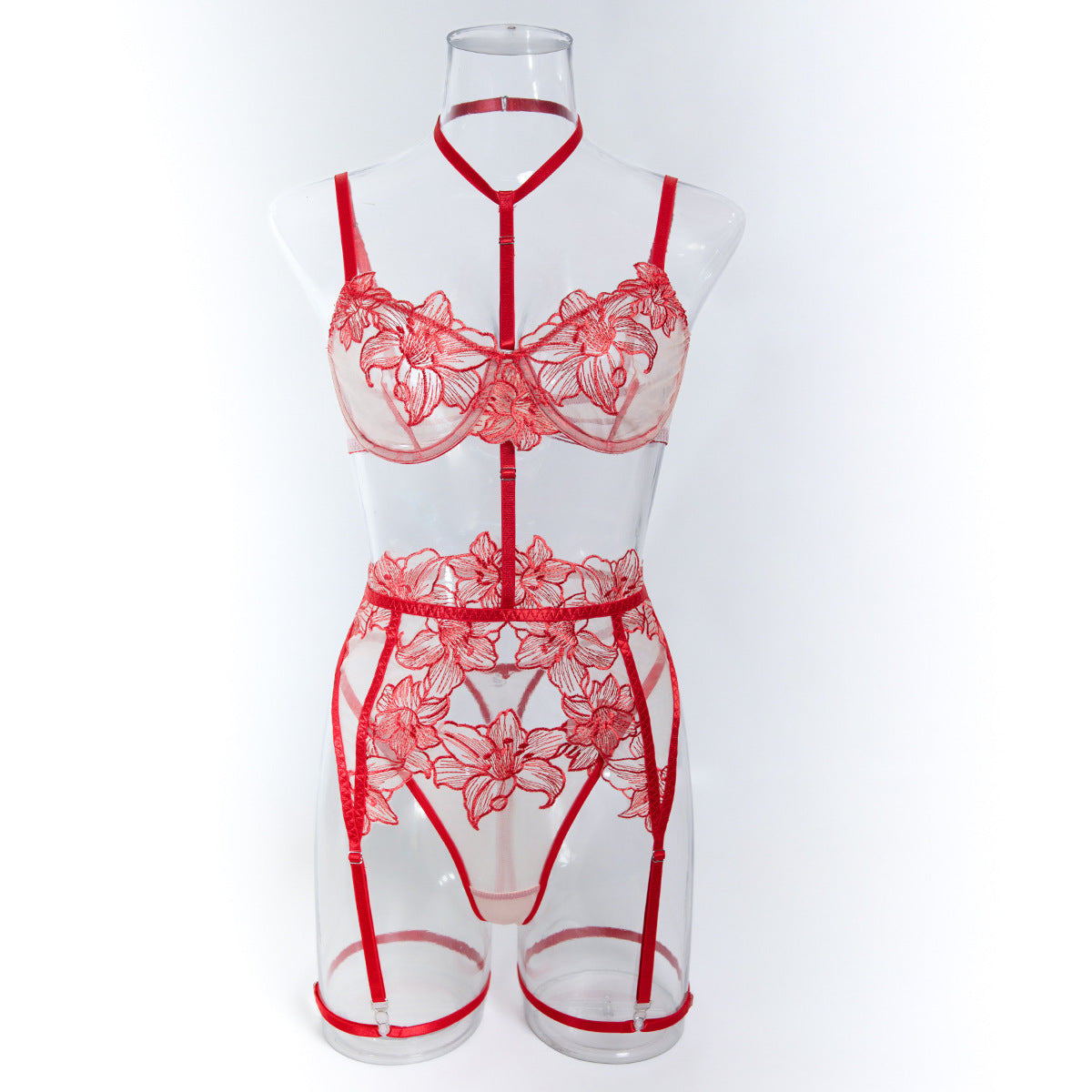 Boutique Floral Lace Lingerie Set - Alternate View
