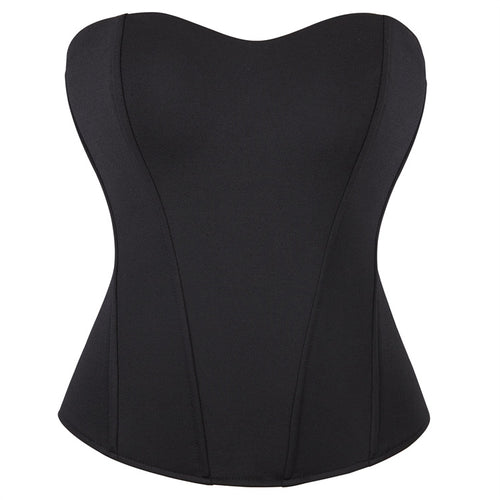 Black Smooth Strapless Corset Top