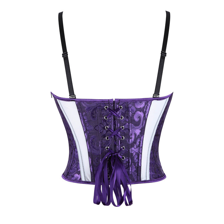 Purple Jacquard Corset Top, alternate view 3