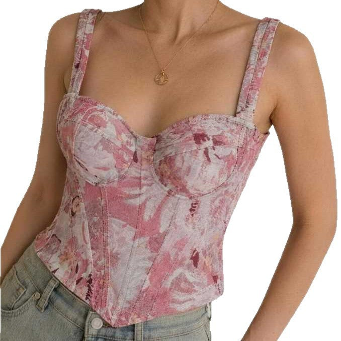 Pink Floral Corset Top, alternate view 5
