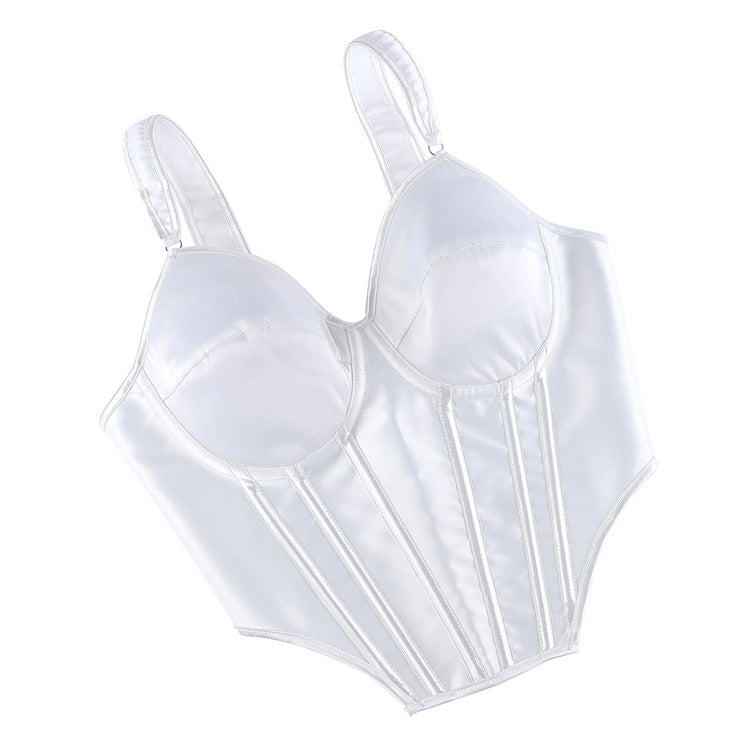 White Structured Corset Top, alternate view 4