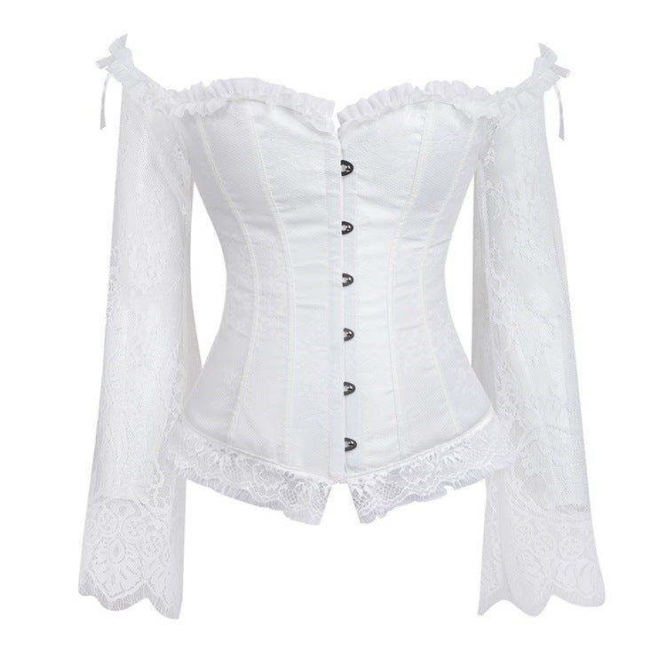 Black Lace Sleeve Corset Top, alternate view 2
