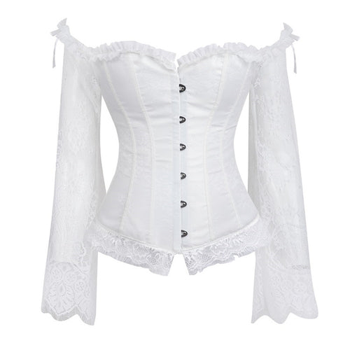 Black Lace Sleeve Corset Top, alternate view 2