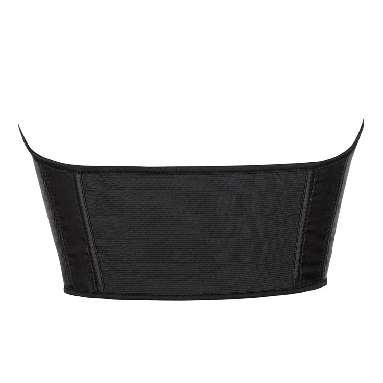 Black Structured Crop Corset Top, alternate view 3