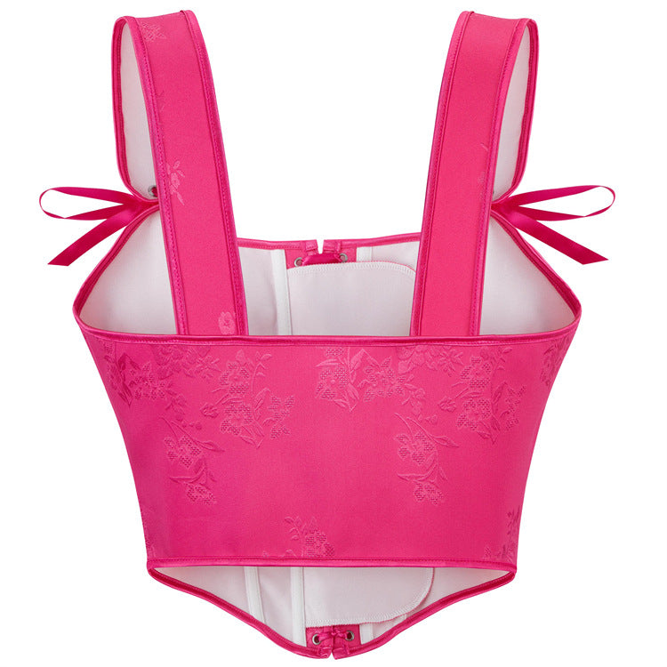 Hot Pink Lace-Up Corset Top, alternate view 3