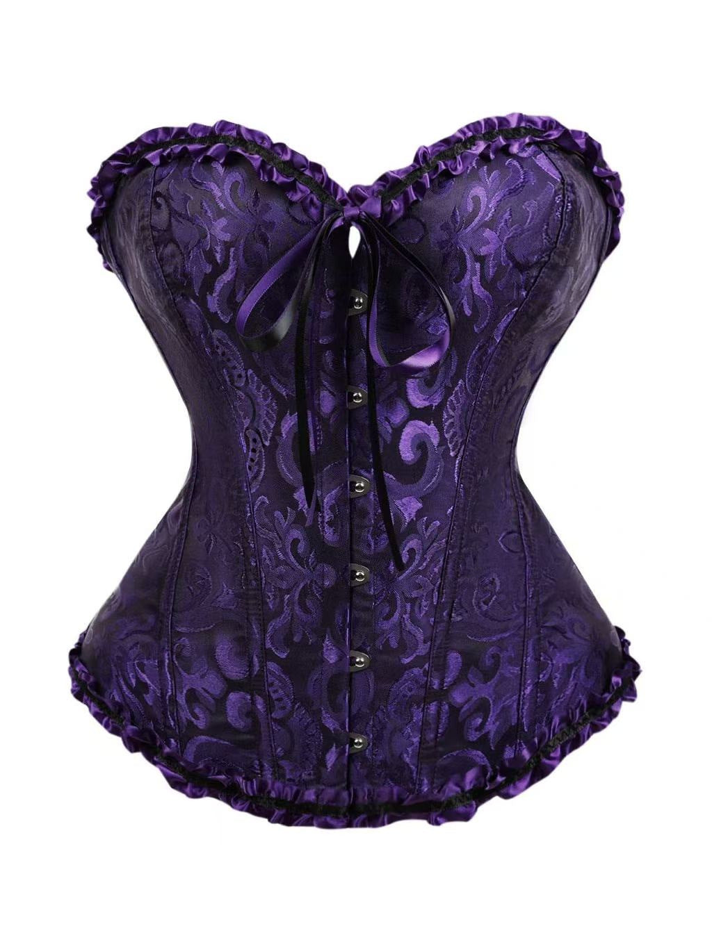 Pink Floral Lace-Up Corset Top, alternate view 12