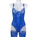 Blue Lace Strappy Teddy Bodysuit - Styled View