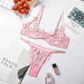 White Floral Lace Lingerie Set - Alternate View