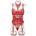 Red Lace Strappy Teddy Bodysuit - Alternate View