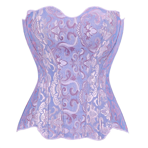 Lavender Jacquard Strapless Corset Top