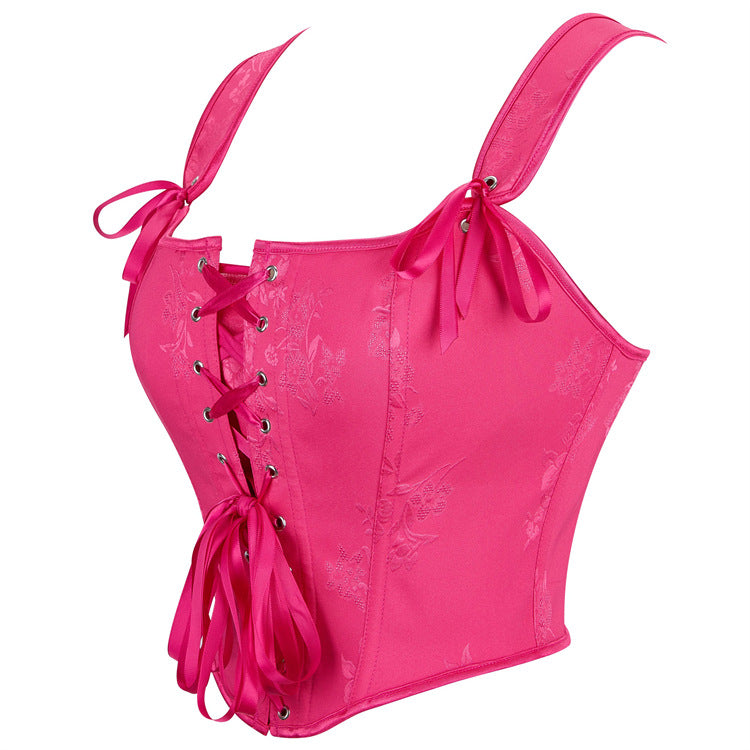 Hot Pink Lace-Up Corset Top, alternate view 2