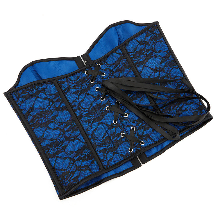 Royal Blue Lace Strapless Corset Top, alternate view 5